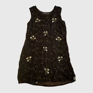 Vintage Mezzanotte Black Floral Layered Mini Sundress